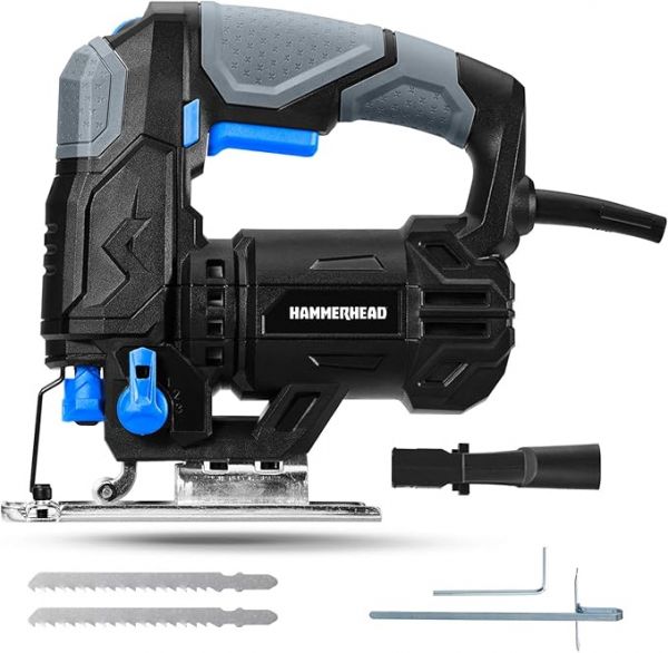 Hammerhead 4.8-Amp 3/4 Inch Jig Saw with 2pcs Wood Cutting Blades